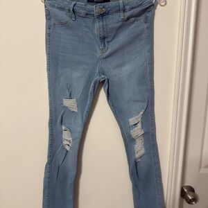 Hollister Light Blue Ripped Jeans